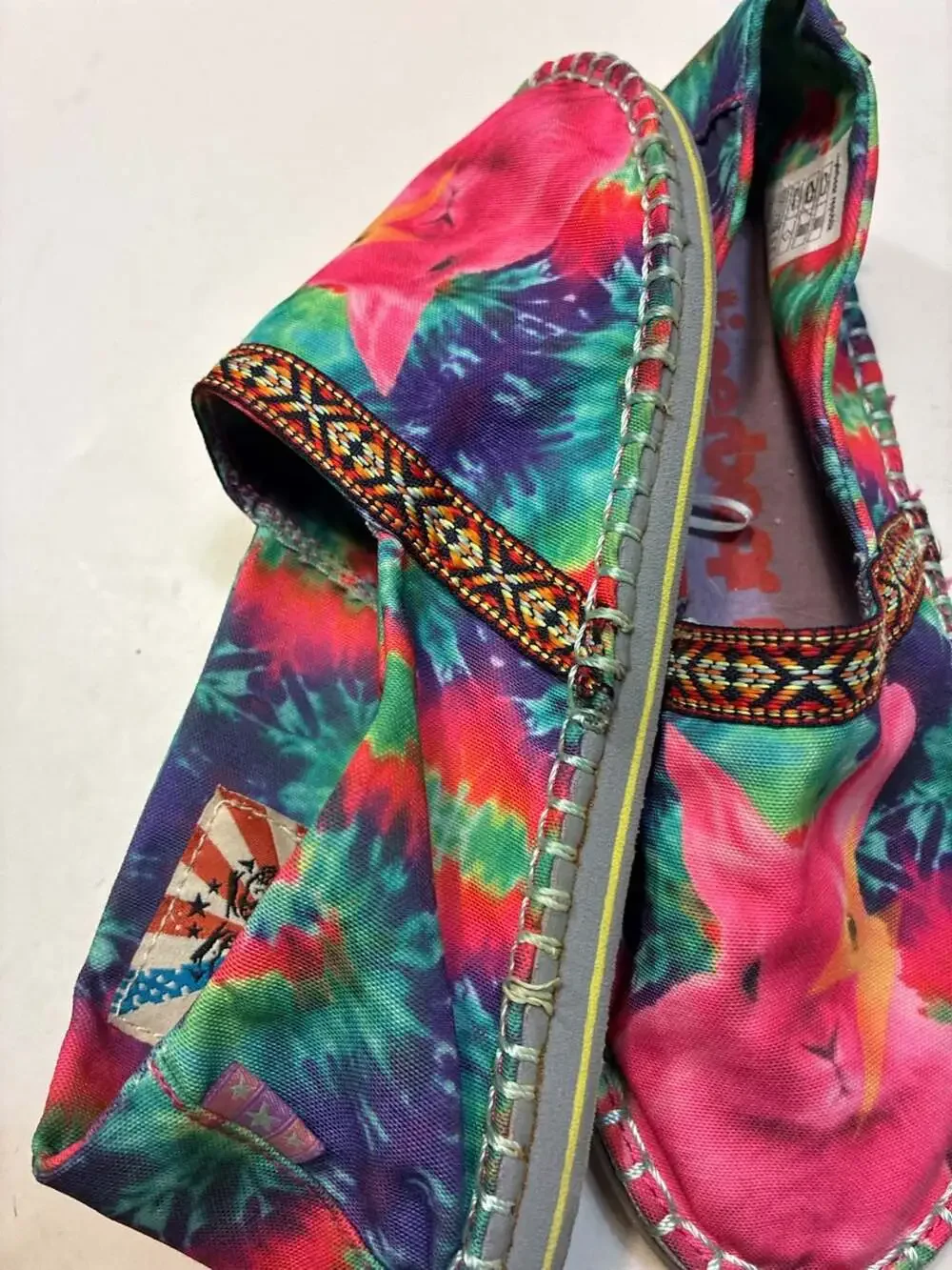 Tigerbear Republik Tie-Dye Bowie Bunny Canvas Slip-On Espadrilles